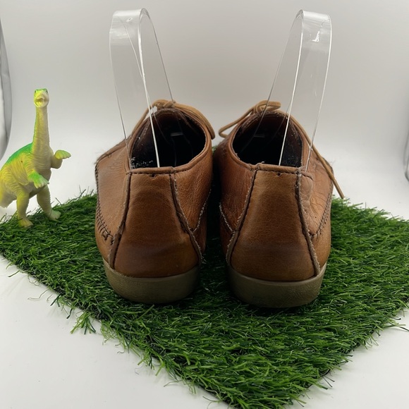 Vintage Dexter Basket Weave Toe Tan Lace-Up Leather Loafers | USA | 9M - Picture 6 of 13